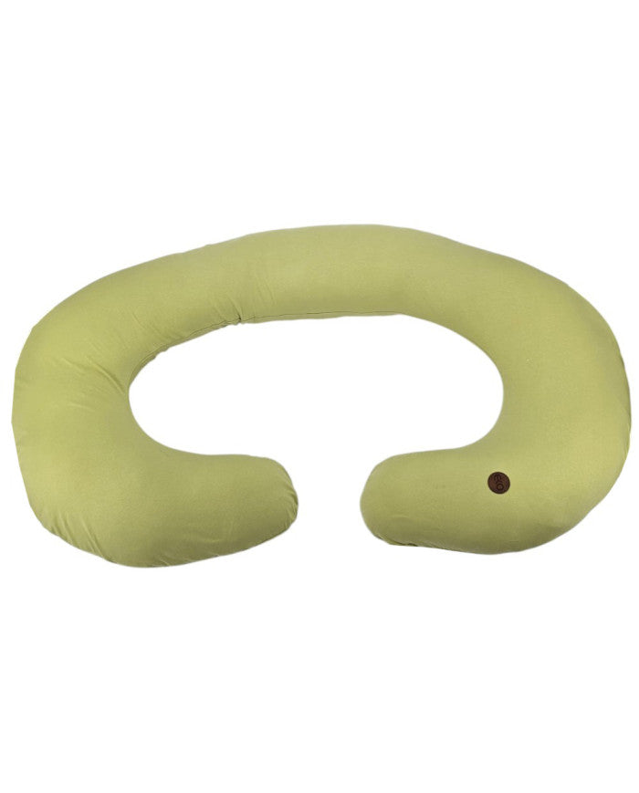 XL Jersey Nursing Pillow – J-Shape, Ergonomic Body Support GREEN