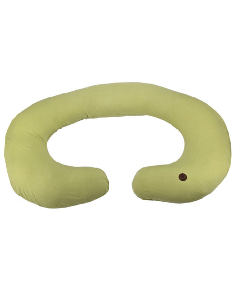 XL Jersey Nursing Pillow – J-Shape, Ergonomic Body Support GREEN