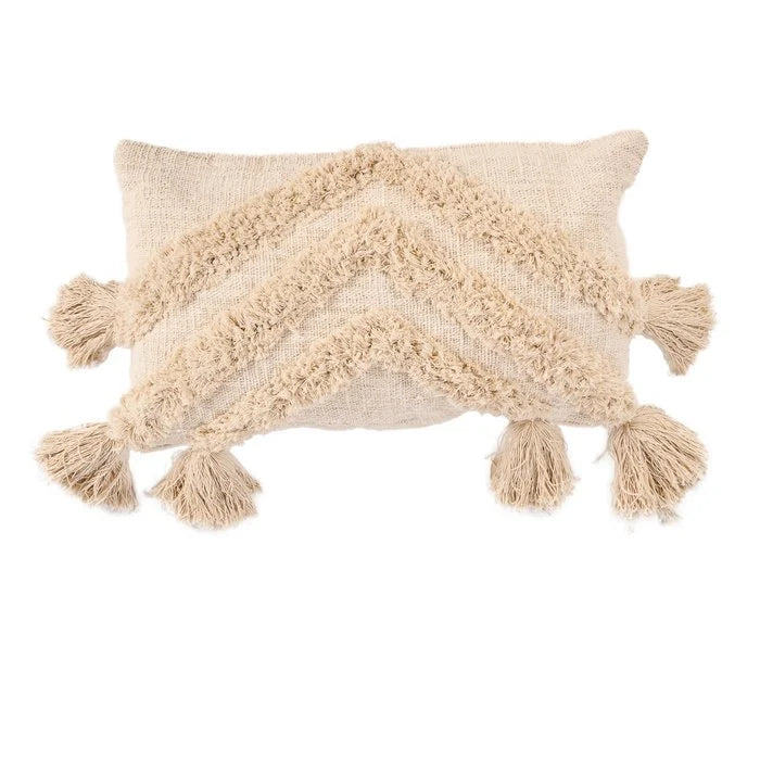 The Nomad Tassel Cushion Cover - Cream